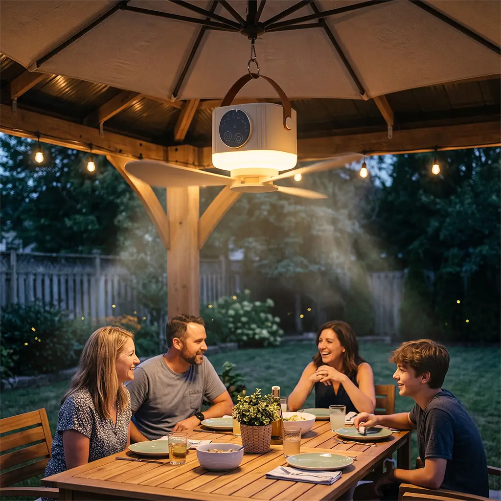 2-in-1 Portable Camping Fan & LED Light alternate perspective