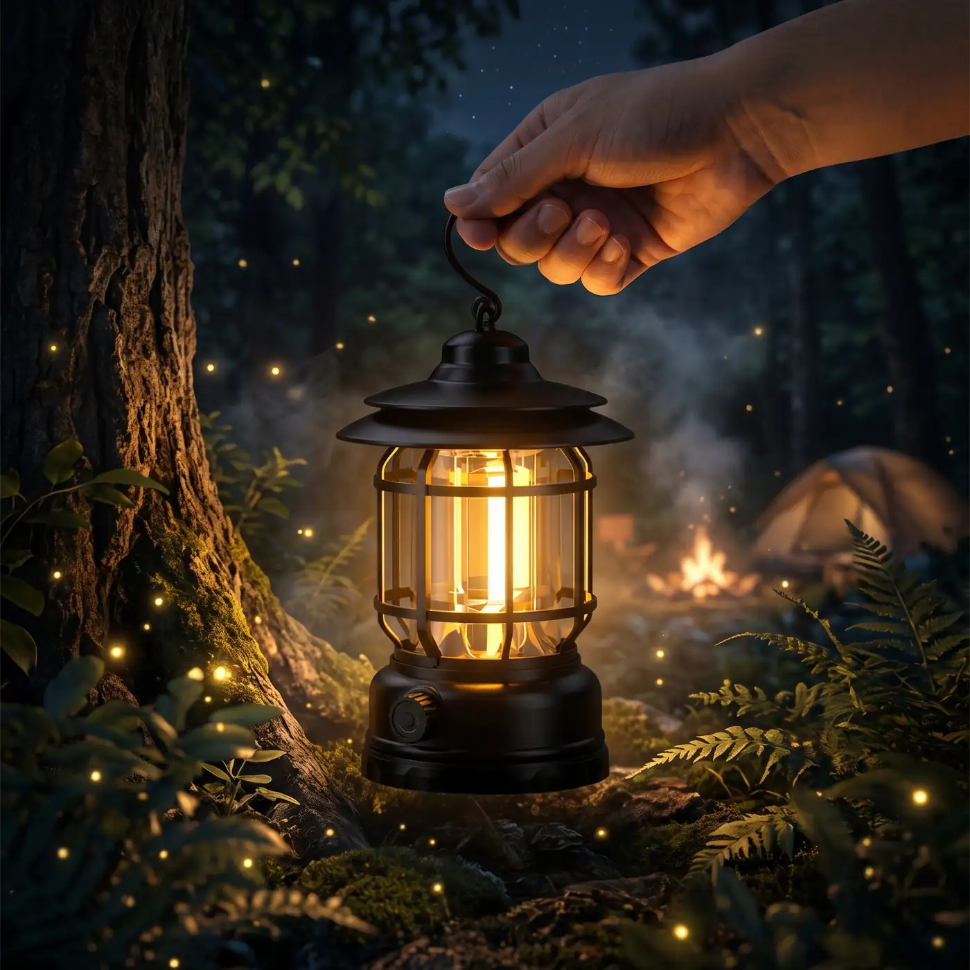 Retro Rechargeable LED Camping Lantern alternate perspective